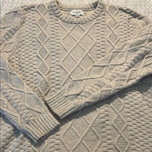 Goodfellow & Co. Cream Cable Knit Crewneck Sweater